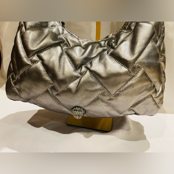 Kurt Geiger Metallic Silver Quilted Shoulder Bag - Picture 2 of 9